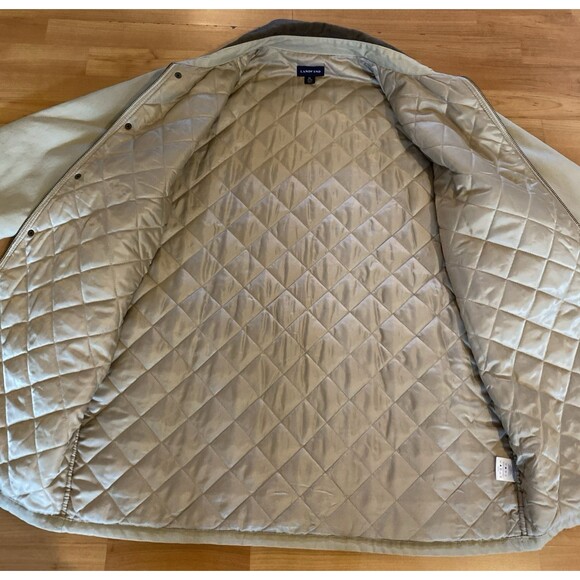 Lands’ End Men’s Parka XL Tan Cotton‎ Canvas Field Jacket Corduroy Collar Vented - Picture 3 of 16